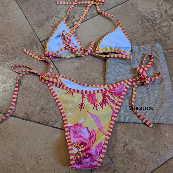 Samiol Small NWT Yellow and Pink Bikini Set - Picture 3 of 3